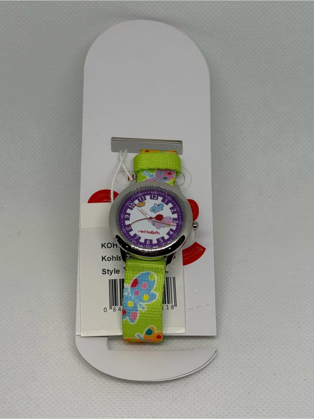 Red Balloon Kids Butterfly Analog Watch in Green with Purple Dial
